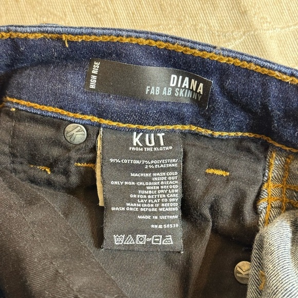 Kut from the Kloth Diana Fab Ab skinny jeans size 0 Dark Wash - Picture 8 of 9